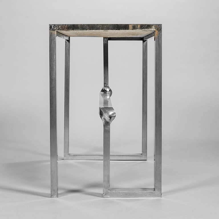 Steel Console Table with Marble Top 1