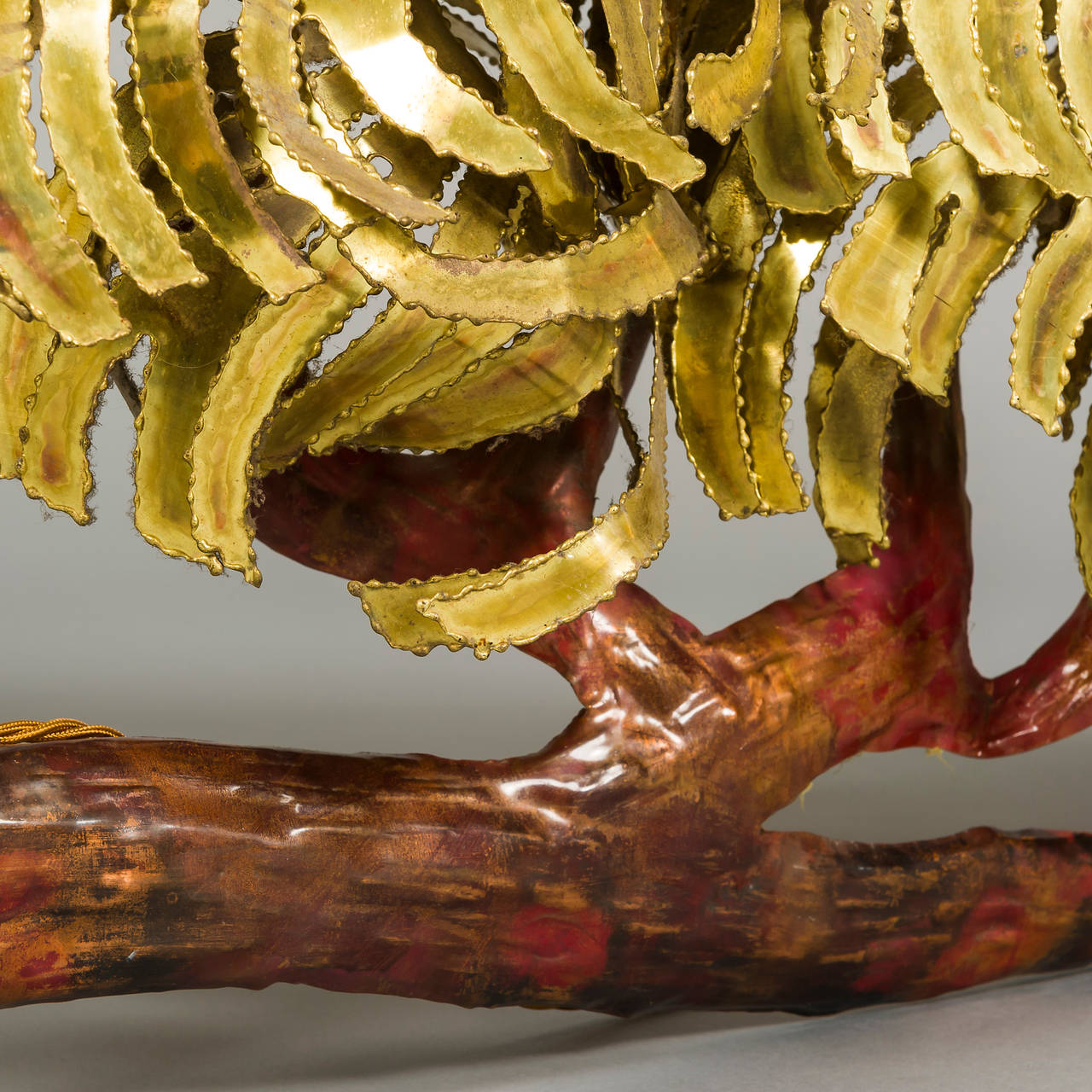 Large Illuminated Brass and Copper Tree Wall Sculpture by Daniel Dhaseleer In Good Condition In London, GB