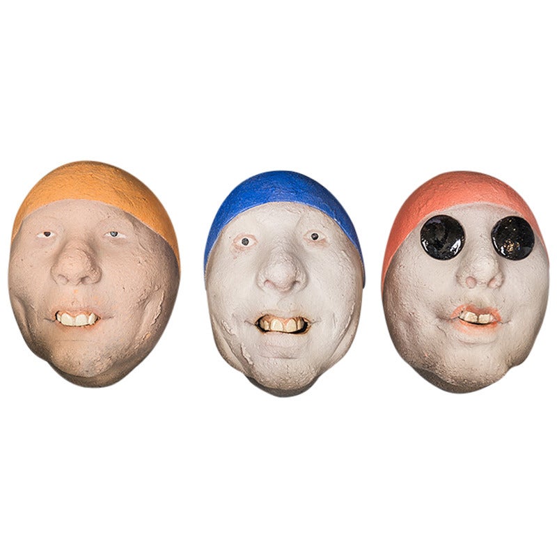 Assorted Ceramic Masks by Johan Thunell For Sale