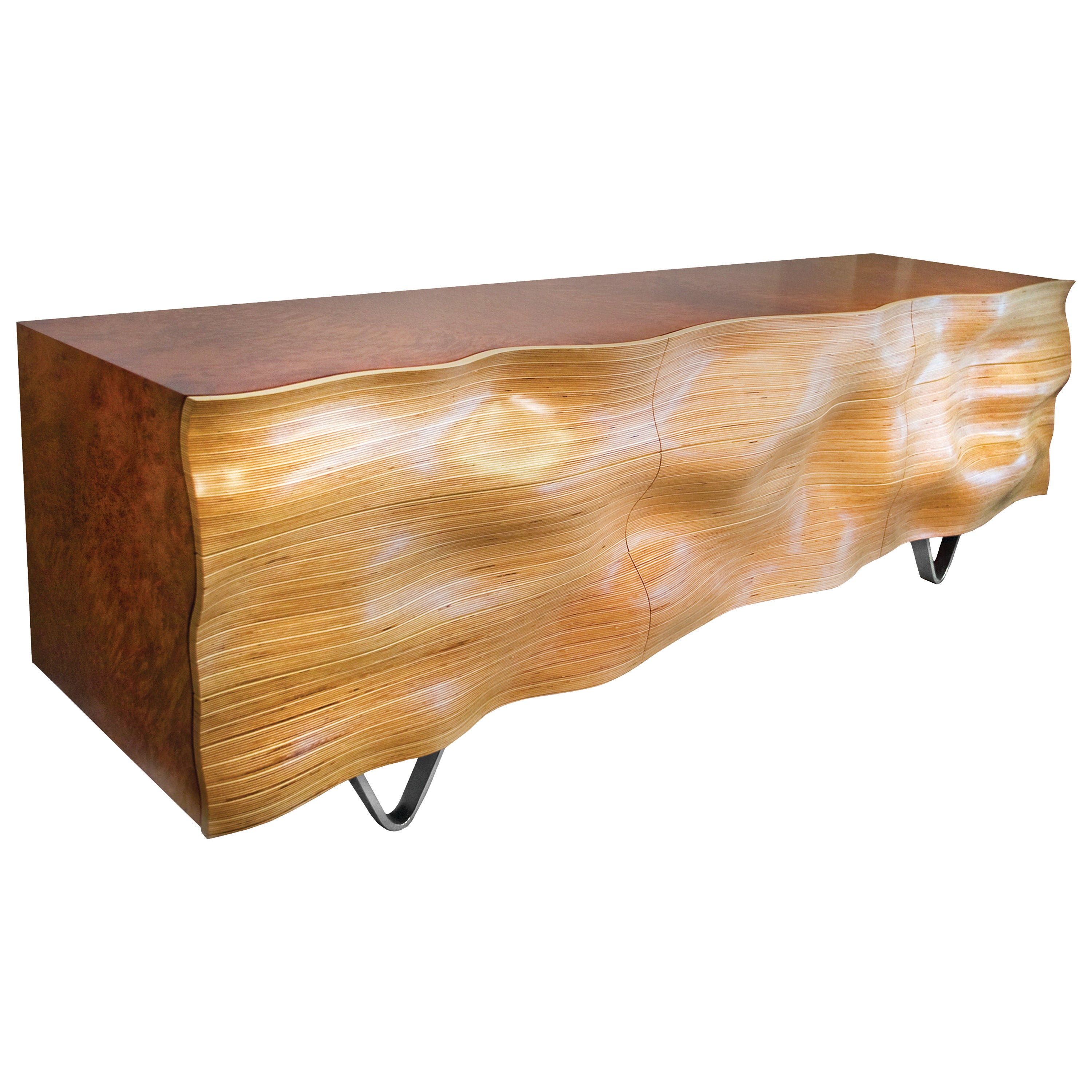 Large "Wavy C" Cabinet by Peter Stern, England, 2011-2012 For Sale