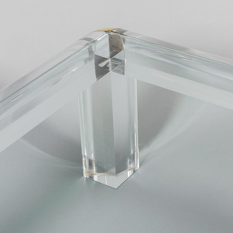 Late 20th Century Lucite and Glass Centre Table Attributed to Maison Jansen, France, circa 1970
