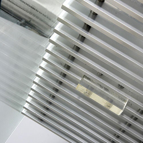 Aluminium and Glass 'Radiator' Occasional Table, Brazil 1960s at 1stDibs