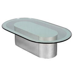 Chrome Based Coffee, Centre Table with Glass Top, France, 1970s 6