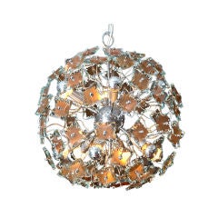 Ceiling Light with Floral Motif, Italy, 1970s
