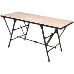 Bronze Desk with Travertine Top Ed 6/30, France, 2005