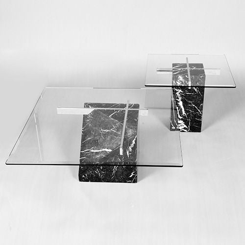 Artedi Marble Base & Glass Top Coffee Table 1970/80s 3