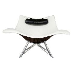 Chaise à bascule Stingray en cuir blanc par Thomas Pedersen