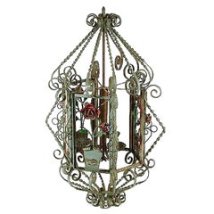 Set of Six Iron "Bird Cage" Lanterns, Italy, circa 1930s