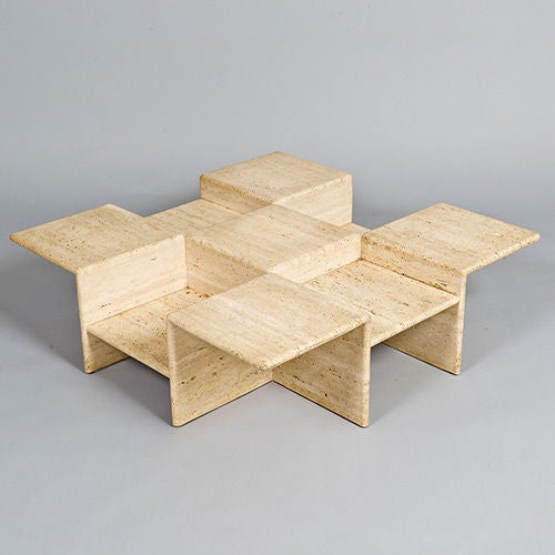 Low Tiered Travertine Centre Table, France, 1970s<br />
<br />
This is a beautifully crafted table and very, very solid and heavy.