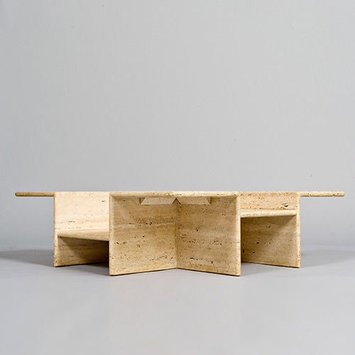 Late 20th Century Tiered Travertine Centre Table, France, 1970s