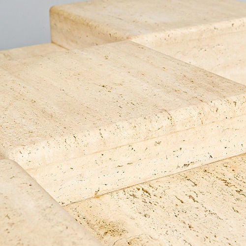 Tiered Travertine Centre Table, France, 1970s 1
