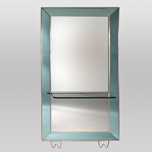 Large Wall/Floor Mirror attributed to Fontana Arte

Mirror attributed to Fontana Arte with thick glass shelf.

Note: As is often the case with good quality Italian mirrors, there is always the temptation to say that it is 