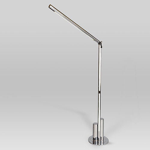 Adjustable Chrome Floor Lamp with Two Lights attributed to Nanda Vigo, Italy, c1970s