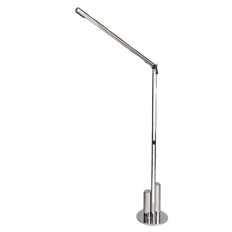 Adjustable Chrome Floor Lamp attributed to Nanda Vigo