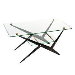 Low Metal and Glass Table by Angelo Ostuni, Italy, c1950/55