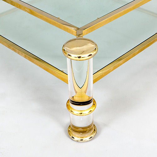 Plated Two Tier Coffee Table in the Style of Karl Springer, USA