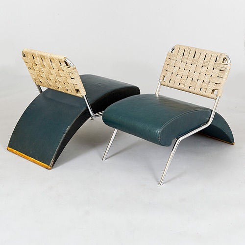 Italian Pair of 'Moroso' Leather Lounge Chairs, Italy, circa 1960