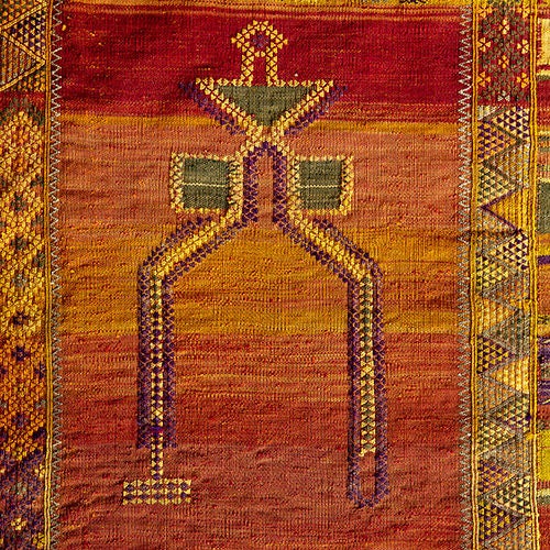 Moroccan wall hanging made from the silk of wedding bands.