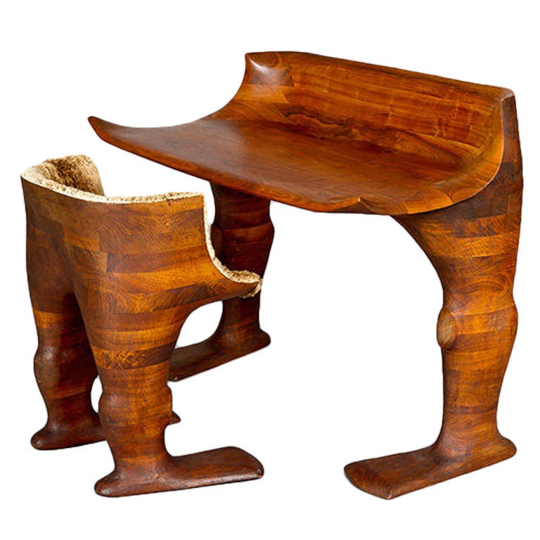Eccentric Handcrafted Anthropomorphic Desk and Chair