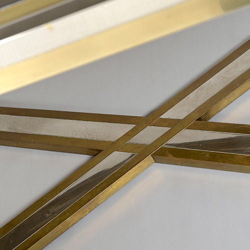 Italian Chrome and Brass Dining Table by Romeo Rega, Italy 1970s