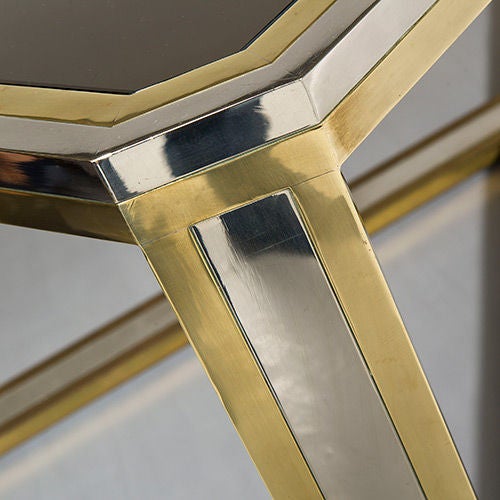 Chrome and Brass Dining Table by Romeo Rega, Italy 1970s In Good Condition In London, GB