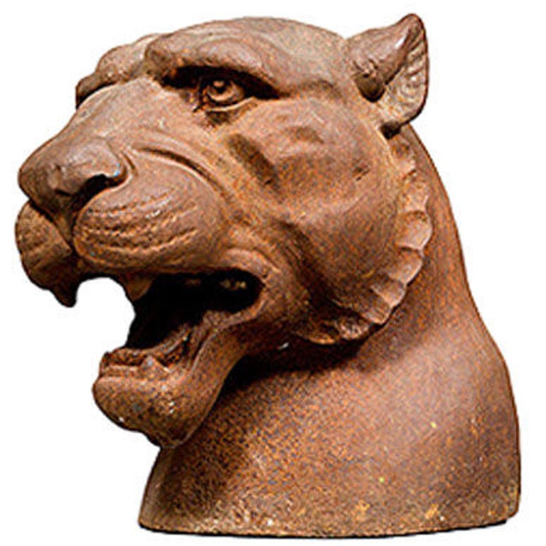 Pair of Cast Iron Jaguar Heads