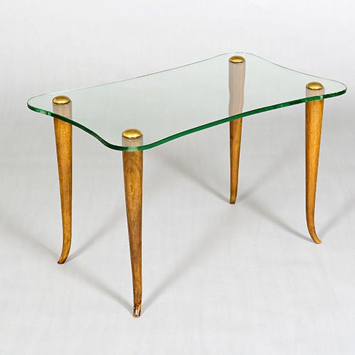 Glass and Wood Occasional Table by Osvaldo Borsani at 1stdibs