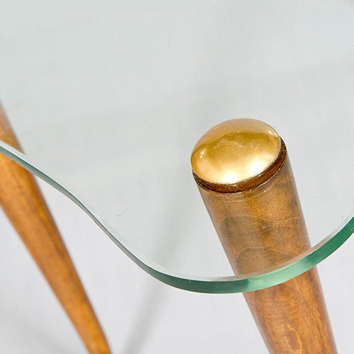 Glass and Wood Occasional Table by Osvaldo Borsani at 1stdibs