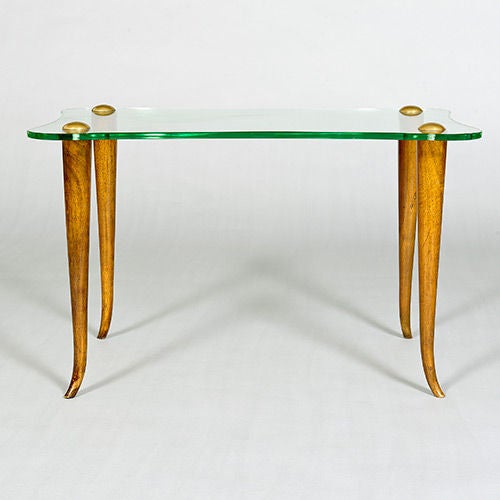 Glass and Wood Occasional Table by Osvaldo Borsani at 1stdibs