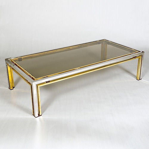 Coffee Table with Amethyst coloured Lucite Blocks by Romeo Rega, Italy, 1970s with Romeo Rega engraving on leg.