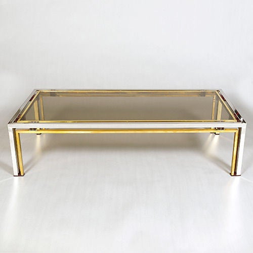 Italian Coffee Table With Amethyst Coloured Lucite Blocks by Romeo Rega, 1970s