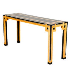 Console Table in Maple with Steel Detail, Italy, 1970s