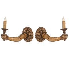 Pair of Wall Lights in the form of Arms, Italy, 19th C
