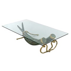 Bronze "Tusk" Centre Table, France, Early 1970s
