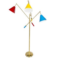 Stilnovo Style Adjustable Three Shade Standing Lamp