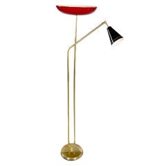 Stilnovo Style Standing Lamp with Uplighter, Italy, 1950s