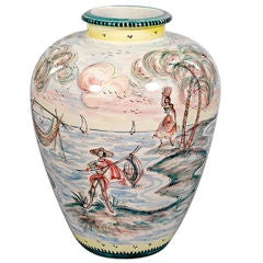 Vase aus lackierter Keramik, Deutschland, 1950er Jahre