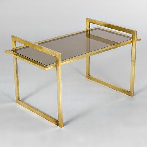 Italian Set of Brass Nesting Tables, Italy, circa 1950s For Sale