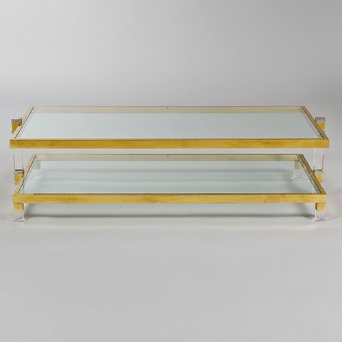 Italian Brass and Lucite Centre Table, Italy, c1970s