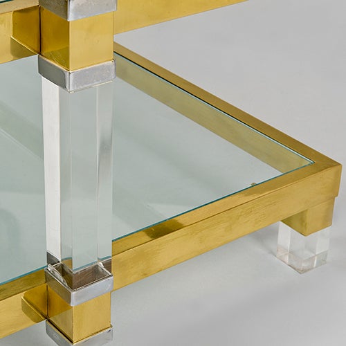 Brass and Lucite Centre Table, Italy, c1970s 2