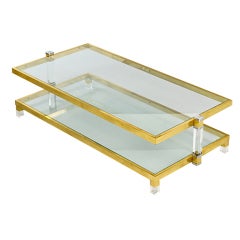 Brass and Lucite Centre Table, Italy, c1970s