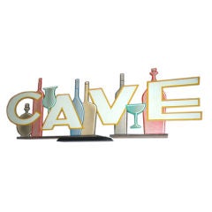 Vintage Great Wooden Wine Sign