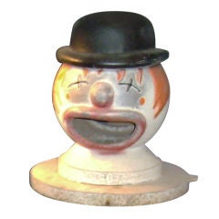 Vintage Clown Head In Old Paint