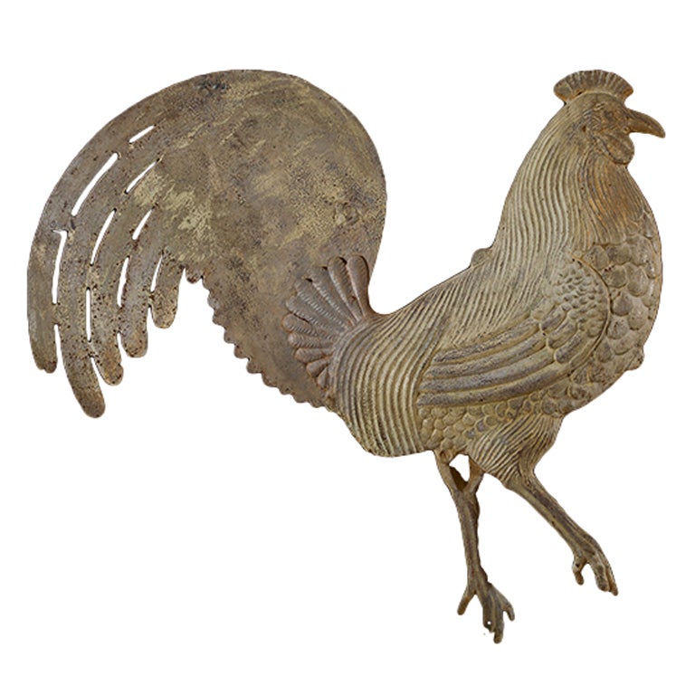 Cast Iron Rooster Weathervane For Sale