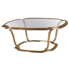 A Scalloped Brass Framed Coffee Table 1970s