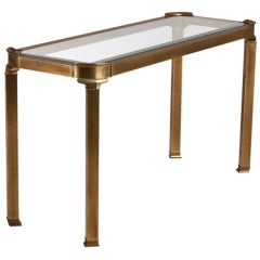 A Brass and Glass Mastercraft Console Table USA 1970s