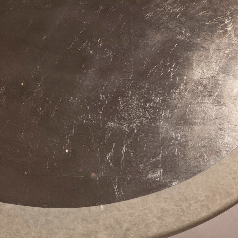 20th Century A Simulated Goatskin and Silverleaf Lacquered Dining Table