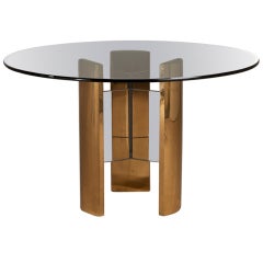 A Heavy Brass and Lucite Based Centre Table 1970s