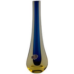 A Murano Sommerso Glass Teardrop Shaped Vase