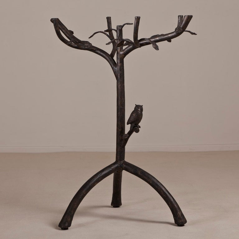 A Giacometti inspired simulated tree side table, 1980s.
